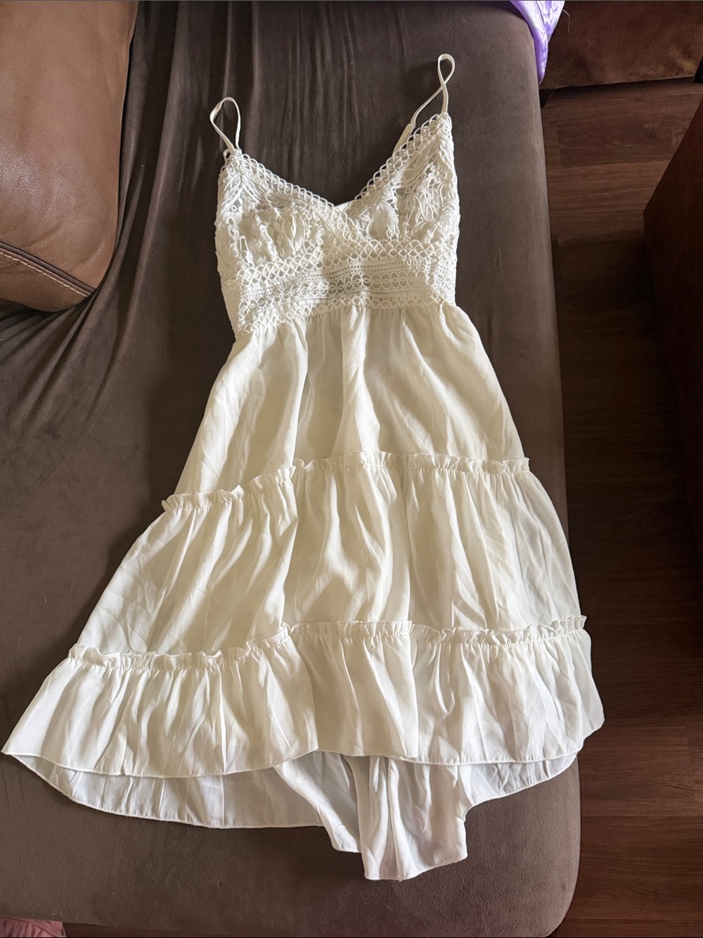 Women's Cream Lace-Trim Chemise Slip